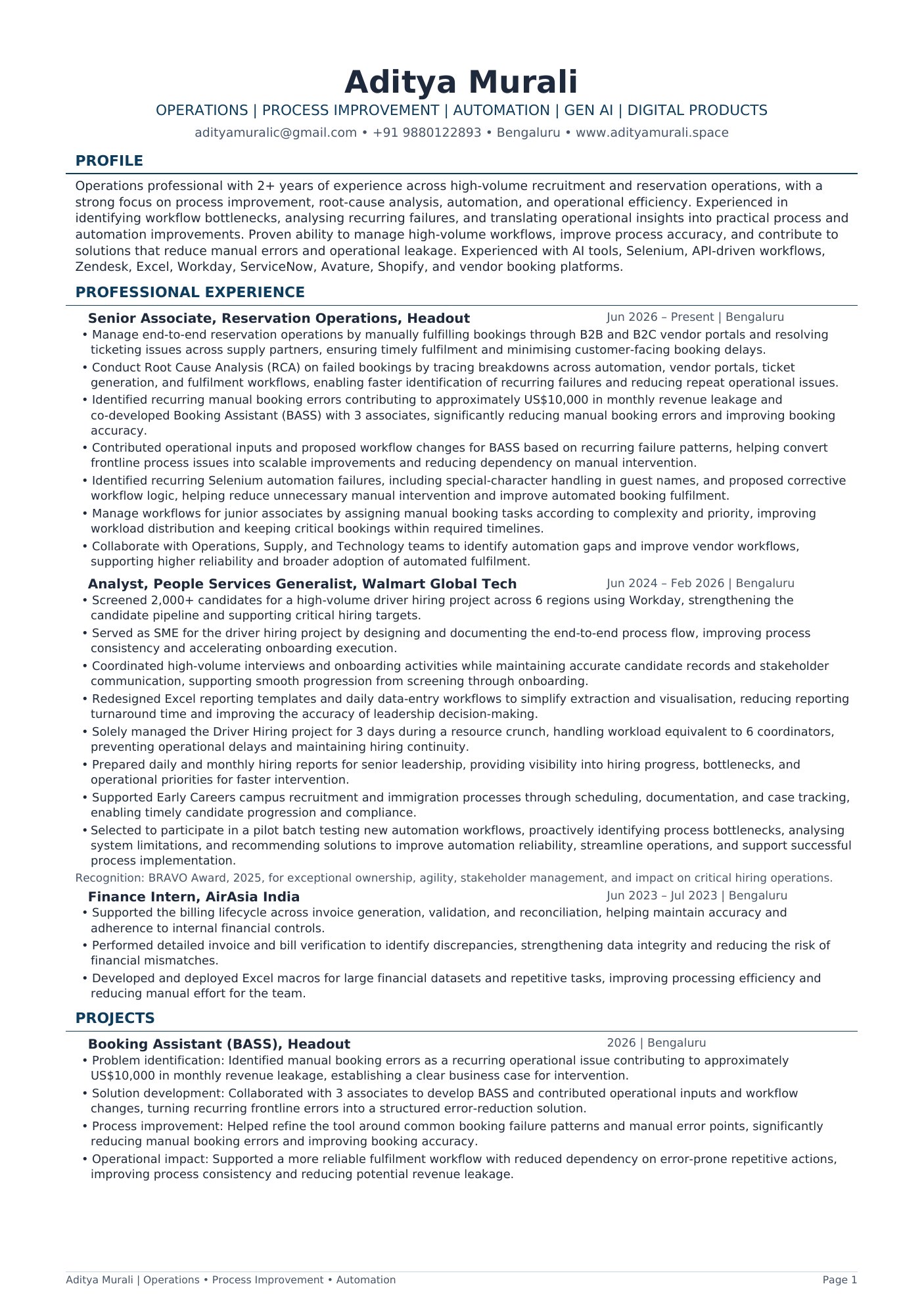 Resume page 1 of 2